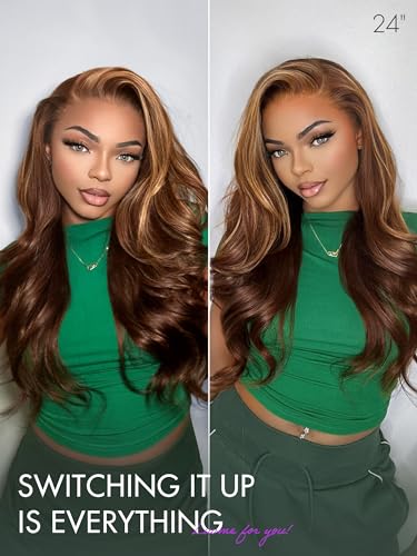 LUVME HAIR 18 Inch Honey Blonde 13X4 Glueless Wig Loose Body Wave Versatile 13X4 Lace Frontal Wig Human Hair - Image 4