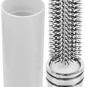 Luxshiny Travel Round Brush for Women Roller Round Brush Compact Hair Brush Retractable Curling Hairbrush Hair Quiff Roller Comb Hair Blow Drying Brush Styling Brush White