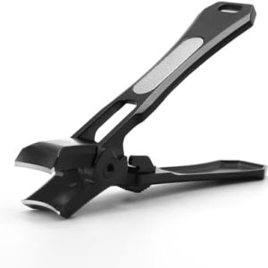 Luxury Stainless Steel Nail Clippers with Catcher - Perfect for Thick Nails (Black)