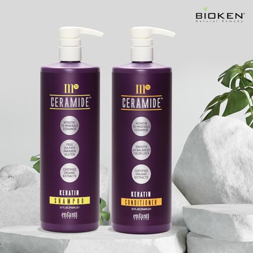 M72 Ceramide Keratin Shampoo and Conditioner Set 32 oz for Dry Hair Moisturizing - Image 6
