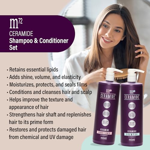 M72 Ceramide Shampoo and Conditioner Set 10 oz for Moisturizing and Strengthening Hair - Image 3