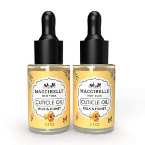 Maccibelle Cuticle Oil Milk and Honey 0.5 oz Heals Dry Cracked Cuticles 2 pcs