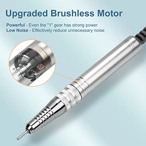 Madenia Brushless Nail Drill for Acrylic Nails, Powerful 35000RPM Professional Nail Drill Machine Electric Nail File Manicure E File with Automatic Lifting Nail Drill Bits Container and Touch Screen - Image 2