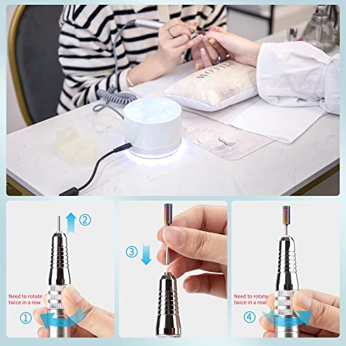 Madenia Brushless Nail Drill for Acrylic Nails, Powerful 35000RPM Professional Nail Drill Machine Electric Nail File Manicure E File with Automatic Lifting Nail Drill Bits Container and Touch Screen - Image 5