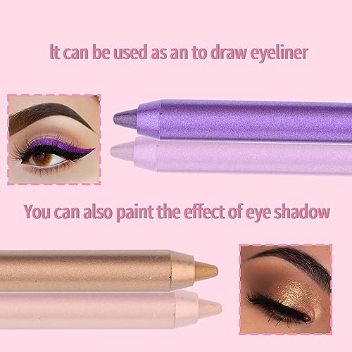MAEPEOR 12 Colorful Matte and Pearl Eyeliner Pen, Waterproof and Long lasting Eye Shadow Pencil Make Up for Women and Girl (Set 01) - Image 3