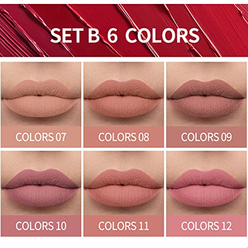 MAEPEOR Matte Liquid Lipstick 6PCS Nude Velvety Lip Gloss Kit Long-Lasting Wear Non-Stick Cup and Not Fade Lipstick Set for Warm or Cool Undertone (Nude Series, 6PCS-E) - Image 2