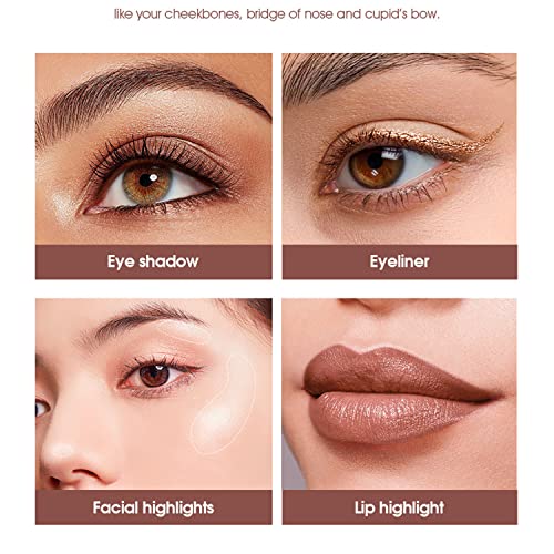MAEPEOR Matte Shimmer Eyeshadow Stick 10 Colors Cream Eyeshadow Pen Waterproof and Long Lasting Shadow Stick (105# Caramel) - Image 5