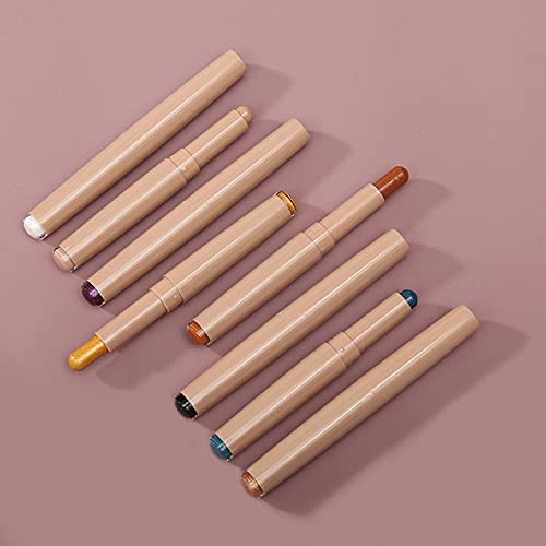 MAEPEOR Matte Shimmer Eyeshadow Stick 10 Colors Cream Eyeshadow Pen Waterproof and Long Lasting Shadow Stick (105# Caramel) - Image 6