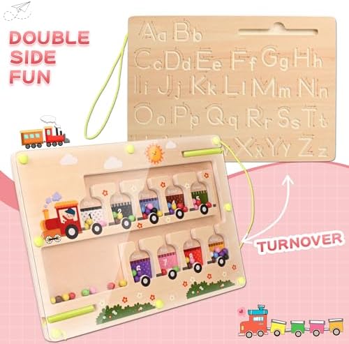Magnetic Wooden Color and Number Maze Puzzle Board for Toddlers 3 Plus Years Old - Image 8