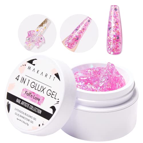 Makartt 15ml Solid Builder Gel Nail Polish with Glitter for Extensions and 3D Carving