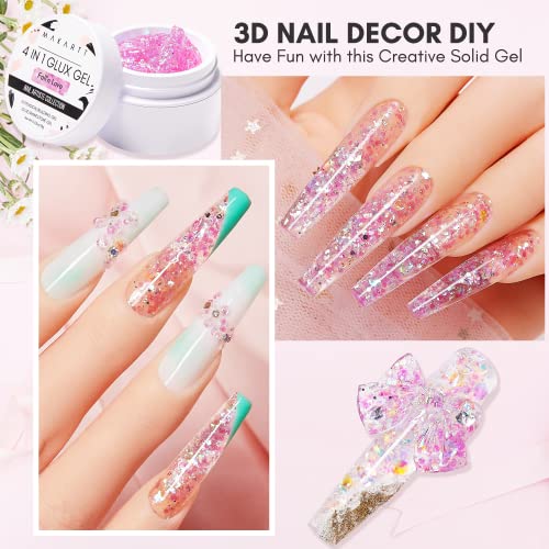 Makartt 15ml Solid Builder Gel Nail Polish with Glitter for Extensions and 3D Carving - Image 7