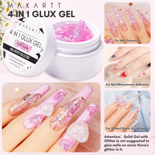 Makartt 15ml Solid Builder Gel Nail Polish with Glitter for Extensions and 3D Carving - Image 3