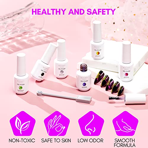 Makartt 9D Magnetic Cat Eye Gel Polish Kit with 10W Rechargeable UV Nail Lamp - Image 4