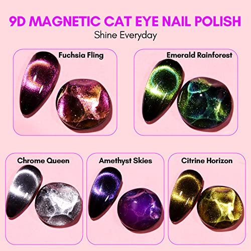 Makartt 9D Magnetic Cat Eye Gel Polish Kit with 10W Rechargeable UV Nail Lamp - Image 2