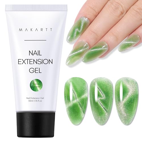 Makartt Cat Eye Poly Nail Gel 50ML Gel Builder for Magnetic Effect Nail Extension Strengthener 3D Diy Hard Gel Manicure Nail Art Home-Nature Serenity