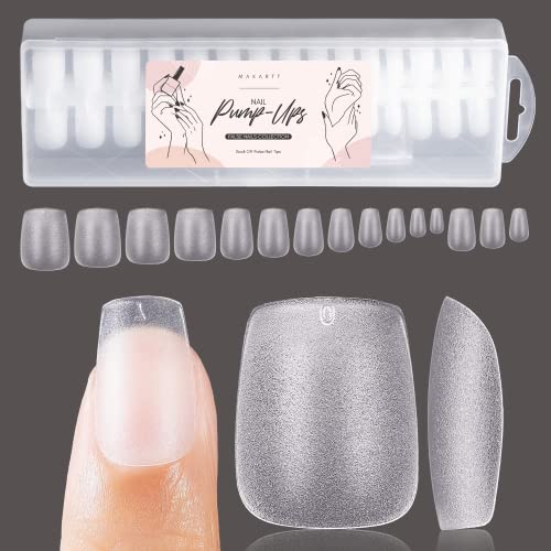Makartt Coffin Nails Tips Extra Short 360 PCS Pre-buffed Soft Gel Nail Tips Full Cover 15 Sizes in Box Pre-shaped Ballerina Fake Nails Clear Press On Nails Soak Off Gelly Tips Nail Extension Supplies - Image 9