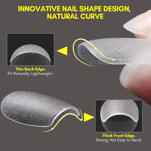 Makartt Coffin Nails Tips Extra Short 360 PCS Pre-buffed Soft Gel Nail Tips Full Cover 15 Sizes in Box Pre-shaped Ballerina Fake Nails Clear Press On Nails Soak Off Gelly Tips Nail Extension Supplies - Image 5