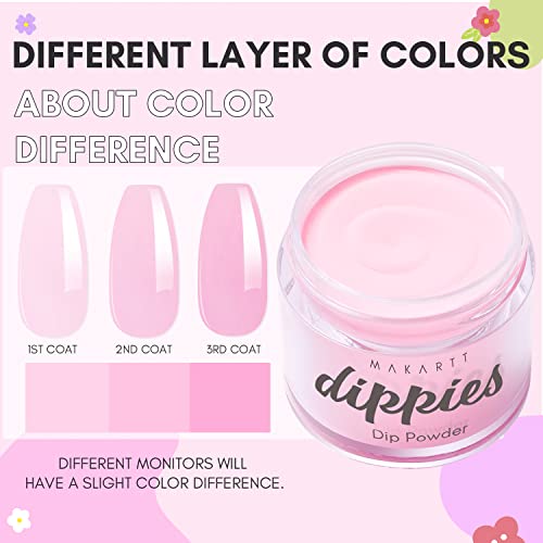 Makartt Dip Powder Kit, 6 Colors Pink Clear White Dip Powder Starter Kit 0.35Oz, Fall Dippies Nail Dip Powder Kit with Essential Liquids Base & Top Coat Activator Art Manicure DIY Salon Gifts - Image 5