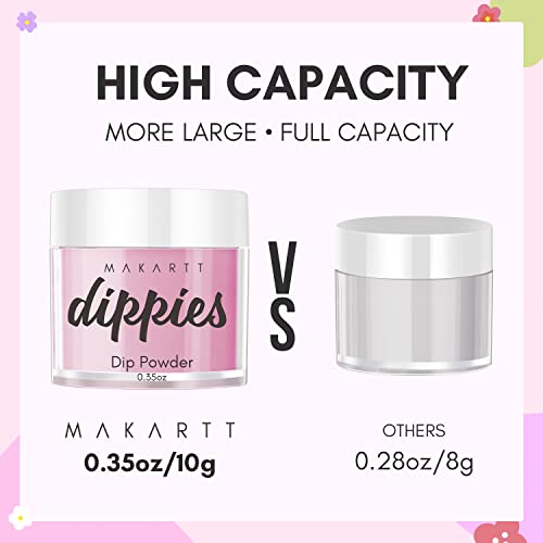 Makartt Dip Powder Kit, 6 Colors Pink Clear White Dip Powder Starter Kit 0.35Oz, Fall Dippies Nail Dip Powder Kit with Essential Liquids Base & Top Coat Activator Art Manicure DIY Salon Gifts - Image 6