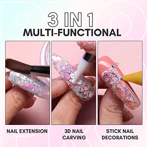 Makartt Mixed Glitter Acrylic Powder and Gel Nail Polish Remover Foil Wraps Bundle, Sparkly Nail Powder for Acrylic Nails, - Image 3