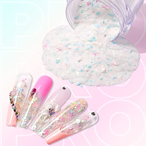 Makartt Mixed Glitter Acrylic Powder and Gel Nail Polish Remover Foil Wraps Bundle, Sparkly Nail Powder for Acrylic Nails, - Image 2