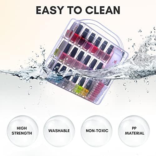 Makartt Nail Polish Organizer Gel Nail Polish Holder for 36 Bottles with Large Separate Compartment Universal Clear Nail Storage Travel Case Space Saver for Manicure Tools Nails Supply Displayer N-02 - Image 5