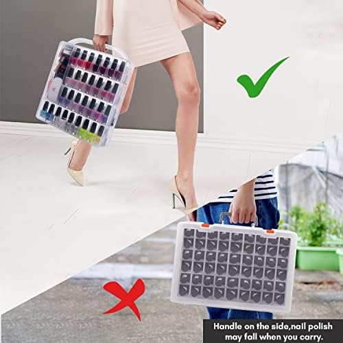 Makartt Nail Polish Organizer Gel Nail Polish Holder for 36 Bottles with Large Separate Compartment Universal Clear Nail Storage Travel Case Space Saver for Manicure Tools Nails Supply Displayer N-02 - Image 7