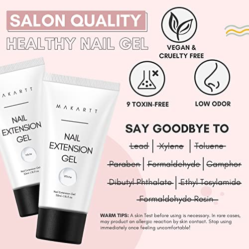 Makartt Nail Rhinestone Glue with Poly Nail Gel White Bundle, Clear Nail Glue Precision Pen Super Strong Adhesive Nail Art Glue Gel, Gel Builder for Nails Natural-Looking Nails Spring Summer Colors - Image 9