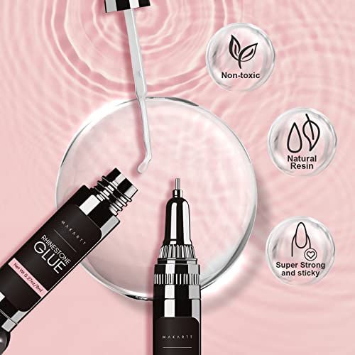 Makartt Nail Rhinestone Glue with Poly Nail Gel White Bundle, Clear Nail Glue Precision Pen Super Strong Adhesive Nail Art Glue Gel, Gel Builder for Nails Natural-Looking Nails Spring Summer Colors - Image 4