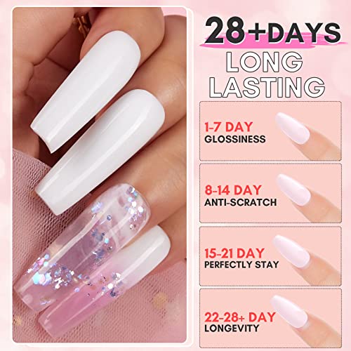 Makartt Poly Nail Gel Kit, 6 Clear Pink White Colors Gel Builder for Nail Extension Set All in one Nail Thickening Solution Salon Home French Manicure - Image 6