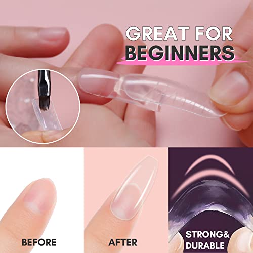 Makartt Poly Nail Gel Kit, 6 Clear Pink White Colors Gel Builder for Nail Extension Set All in one Nail Thickening Solution Salon Home French Manicure - Image 7