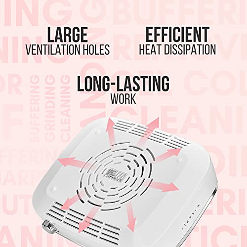 Makartt Rechargeable Nail Dust Collector with Reusable Filter Electric SYLVIE Nail Vacuum Extractor Vacuum Dust Collector for Acrylic Nails Gel Polish Salon Home Use Low Noise Nail Salon Equipment - Image 5