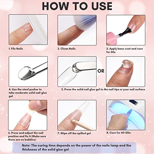Makartt Solid Nail Gel Glue for Soft Gel Nail Tips Blanc Solid Nail Glue Gel for Press On Nails Acrylic Fake Nails Solid Builder Nail Gel for Nail Strengthen Nail Art Home Salon 15ML UV Light Cured - Image 8