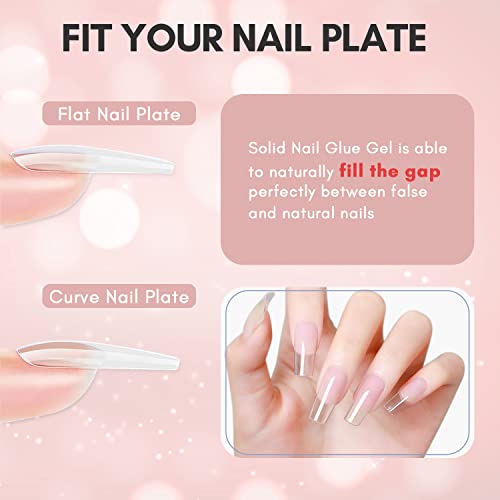 Makartt Solid Nail Gel Glue for Soft Gel Nail Tips Blanc Solid Nail Glue Gel for Press On Nails Acrylic Fake Nails Solid Builder Nail Gel for Nail Strengthen Nail Art Home Salon 15ML UV Light Cured - Image 9