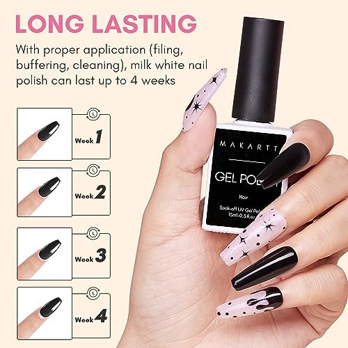 Makartt Solid Nail Gel Glue for Soft Gel Nail Tips Clear Acrylic Nail Tips Solid Gel Nail Glue Bundle Gel Nail Polish, 1 Pcs 15ml Black Gel Nail Polish for UV LED Light Noir Gel Polish - Image 9