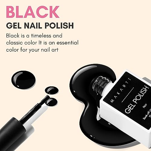 Makartt Solid Nail Gel Glue for Soft Gel Nail Tips Clear Acrylic Nail Tips Solid Gel Nail Glue Bundle Gel Nail Polish, 1 Pcs 15ml Black Gel Nail Polish for UV LED Light Noir Gel Polish - Image 7