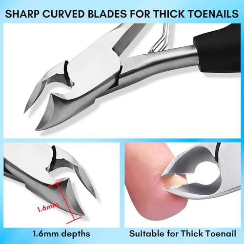 Makartt Toenail Clippers, Professional Toe Nail Clippers for Thick Toenails, 5 in 1 Super Sharp Nail Clippers Set Stainless Steel Ingrown Toenail Removal kit for Men, Women, Seniors - Image 3