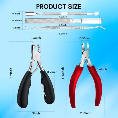 Makartt Toenail Clippers, Professional Toe Nail Clippers for Thick Toenails, 5 in 1 Super Sharp Nail Clippers Set Stainless Steel Ingrown Toenail Removal kit for Men, Women, Seniors - Image 8