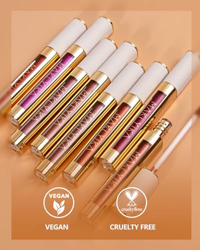 MAKI YIKA Metallic Brown Lipstick for Women Long Lasting, High Shine Glitter Lipstick Transfer Proof, Non Stick Cup and Full-Coverage Liquid Lip Color (BR04 After Heat) - Image 7