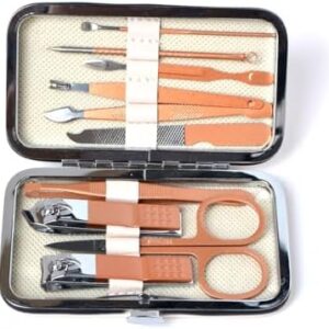 Manicure Kit,Nail Clippers Set 10 PCS,Travel Pedicure Care Stainless Steel Tools with Case