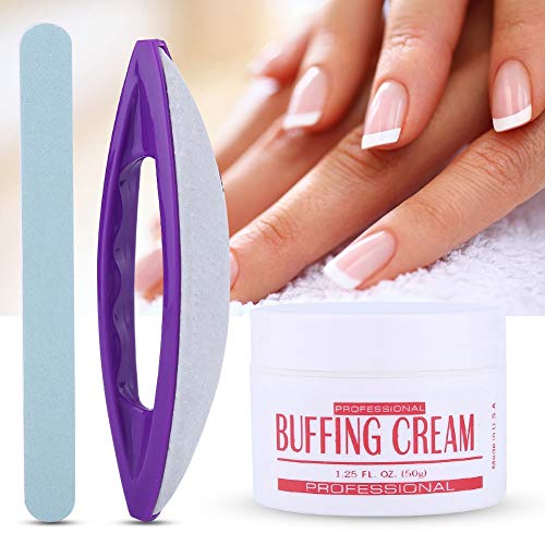 Manicure Polishing Kit,3Pcs Set Nail Art Buffing Cream Nail Brush Buffer Varnish Polish + Polishing Strip Nail Art S - Image 5