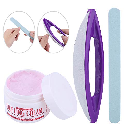 Manicure Polishing Kit,3Pcs Set Nail Art Buffing Cream Nail Brush Buffer Varnish Polish + Polishing Strip Nail Art S - Image 3