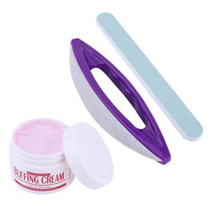 Manicure Polishing Kit,3Pcs Set Nail Art Buffing Cream Nail Brush Buffer Varnish Polish + Polishing Strip Nail Art S
