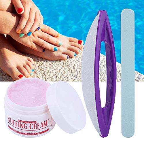 Manicure Polishing Kit,3Pcs Set Nail Art Buffing Cream Nail Brush Buffer Varnish Polish + Polishing Strip Nail Art S - Image 7