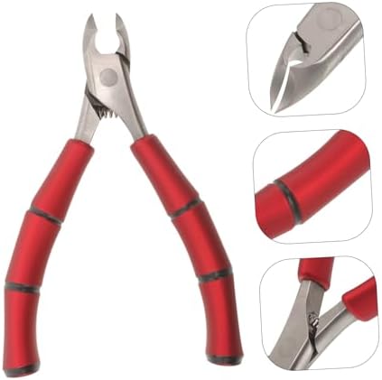 Stainless Steel Nail Clippers for Seniors with Thick Nails and Red Plastic Handle - Image 8