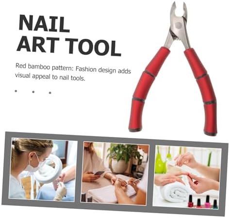 Stainless Steel Nail Clippers for Seniors with Thick Nails and Red Plastic Handle - Image 4