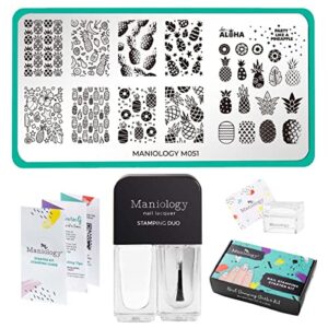 Maniology Tropical Pineapple Nail Stamping Starter Kit for Fun Fruit Manicures New