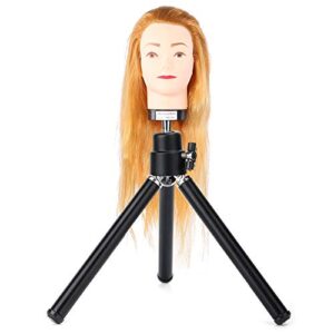 Mannequin Head Tripod Bracket Fixed Frame Wig Head Mold Bracket Head Mold Bracket Human Head Frame Metal Tripod Adjustable Salon Model Hairdressing Training Head Bracket Easy to Operate