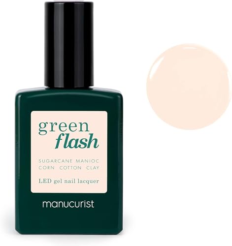 Manucurist Green Flash LED Gel Nail Polish - Nude - 12-Free, Bio-Sourced (84%) Nail Polish - Made in France - 0.5 fl oz