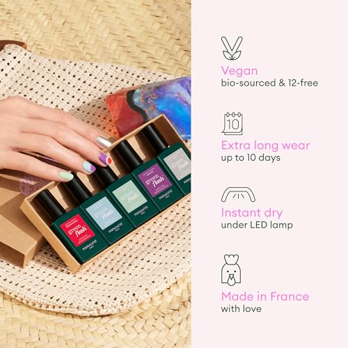Manucurist Green Flash LED Gel Nail Polish - Nude - 12-Free, Bio-Sourced (84%) Nail Polish - Made in France - 0.5 fl oz - Image 7